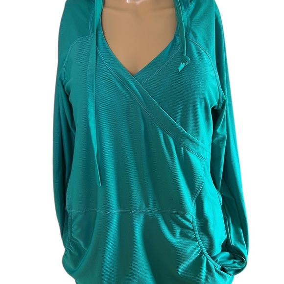 Athleta hoodie dress,  turquoise ,med ,lightweight ,athleisure - Picture 6 of 11